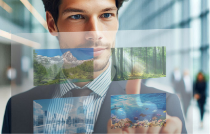 PC上のボタンをタッチ　イメージ